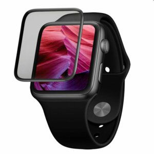 FIXED 3D Ochranné tvrdené sklo s aplikátorem pro Apple Watch Series 7 45mm, černé