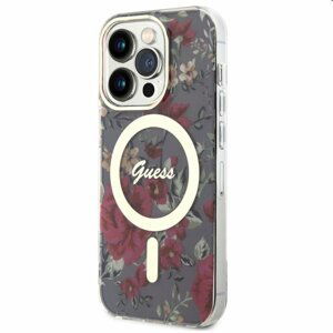 Pouzdro PC/TPU Flowers IML MagSafe pro Apple iPhone 14 Pro, kaki