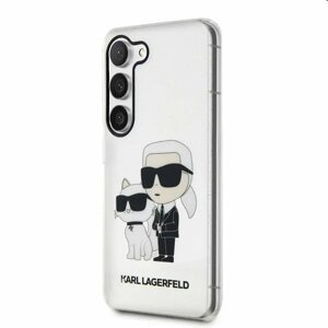 Pouzdro Karl Lagerfeld IML Glitter Karl and Choupette NFT pro Samsung Galaxy S23 Plus, transparentní