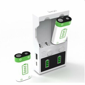 iPega nabíječka baterií pro ovladač do Xbox Series X/S + 2ks baterií 2200mAh, white