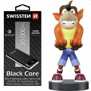 Swissten Black Core Slim Powerbank 30.000 mAh + Cable Guy Crash Bandicoot Trilogy (Crash Bandicoot)