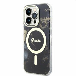 Pouzdro Guess Marble IML MagSafe for Apple iPhone 13 Pro, černé