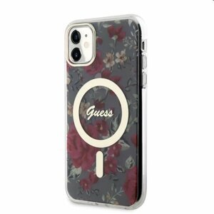 Pouzdro Guess Marble IML MagSafe for Apple iPhone 11, kaki