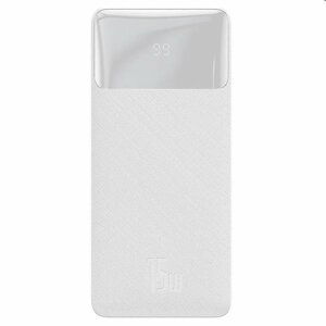 Baseus Bipow Digital Display Powerbank 30000mAh, 15W, bílá