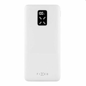 FIXED Powerbanka Zen 10 s LCD displejem a výstupem PD 20W, 10 000 mAh, bílá