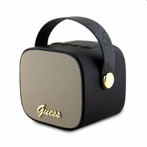 Guess Mini Bluetooth Speaker PU 4G Strap, černý