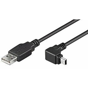 PremiumCord USB, A-B mini, 5pinů, konektor do úhlu 90°- 1,8m - ku2m2a-90