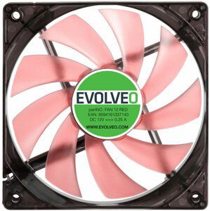 Evolveo 120mm, LED červený - FAN 12 RED