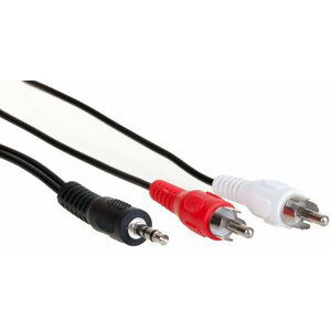 AQ KAM012 - 3,5 jack stereo - 2x RCA (cinch) audio kabel, 1,2m - xkam012