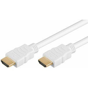 PremiumCord HDMI High Speed + Ethernet kabel, white, zlacené konektory, 1,5m - kphdme015w