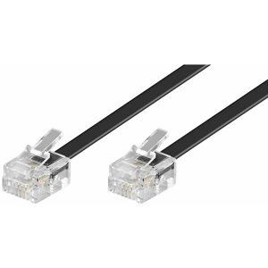 PremiumCord Kabel telefonní rovný 6P4C plug - 6P4C plug 6m - černý - tk6-06b