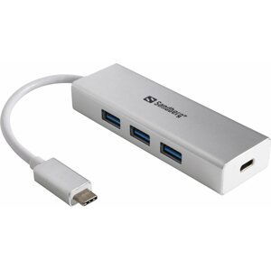 Sandberg USB-C HUB, 3x USB 3.0, stříbrná - 136-03