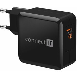 CONNECT IT QUICK CHARGE 3.0 nabíjecí adaptér 1x USB (3A), QC 3.0, černý - CWC-2010-BK