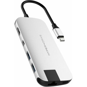 HYPER slim USB-C Hub, střibrný - HY-HD247B-SILVER