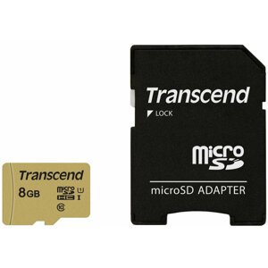 Transcend Micro SDHC 500S 8GB 95MB/s UHS-I U1 + SD adaptér - TS8GUSD500S