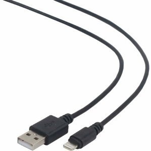 Gembird CABLEXPERT kabel USB 2.0 lightning (IP5 a vyšší) nabíjecí a synchronizační kabel, 1m, černá - CC-USB2-AMLM-1M