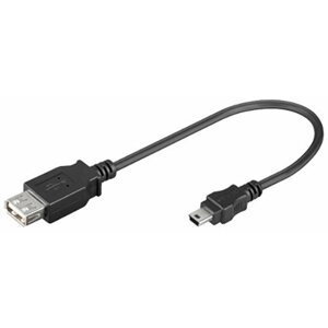 PremiumCord USB redukce kabel USB A/female - Mini 5pin USB/male 20cm - kur-15