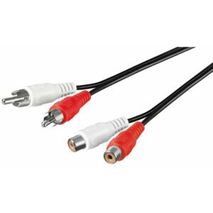 PremiumCord Kabel 2x CINCH-2x CINCH, M/F 15m - kjackcmf2-15