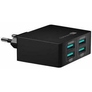 CONNECT IT Fast Charge nabíjecí adaptér 4×USB-A, 4,8A, černá - CWC-4010-BK