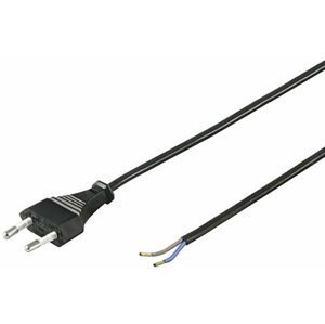 PremiumCord Flexo kabel síťový dvoužilový 230V s vidlicí 2m, černá - kpsfd2b