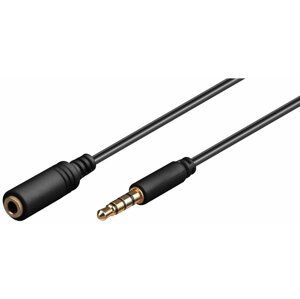 PremiumCord kabel jack 3.5mm 4 pinový pro Apple iPhone, iPad, iPod, M/F, 1m - kjack4mf1