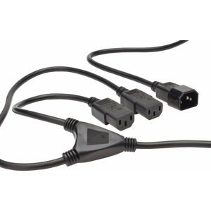 PremiumCord kabel síťový 230V, Y-kabel prodlužovací M-2x F - kpsy