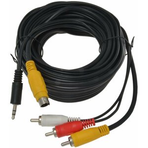 PremiumCord kabel S-video + sjack3.5"- 3xCINCH, 5m+kond. - kjsbc-6