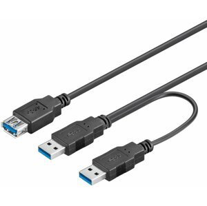 PremiumCord USB 3.0 napájecí Y kabel A/Male + A/Male -- A/Female - ku3y02