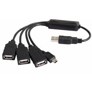 PremiumCord USB2.0 HUB 4-portový kabel, černá - ku2hub4wk