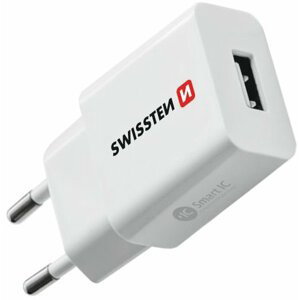 SWISSTEN travel charger smart IC with 1x USB 2,1A Power, bílá - 22013308