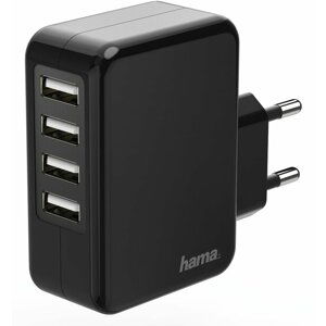 Hama síťová USB nabíječka, 4zásuvková, 4,8 A - 173676