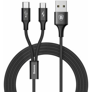 Baseus kabel Rapid Series 2-in-1 Micro + Type-C 3A 1.2M, černá - CAMT-ASU01