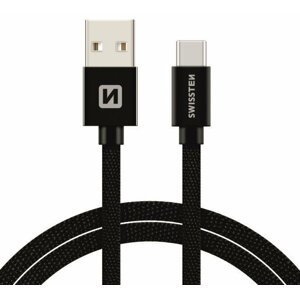 SWISSTEN textilní datový kabel USB 3.1 C/M - USB 2.0 A/M, 3m, černý - 71527900