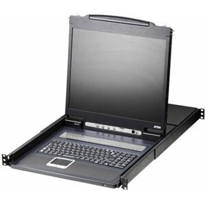 ATEN CL1308N - 8-portový KVM switch (PS/2, USB i VGA), 19" LCD, UK klávesnice - CL1308N-ATA-2XK06UG