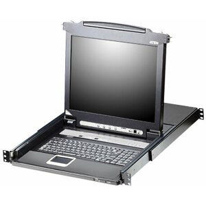 ATEN CL5708 - 8-portový KVM switch (USB i PS/2), 19" LCD, US klávesnice - CL5708N-ATA-2XK06A1G
