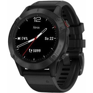 Garmin fenix6 Glass, Black/Black Band (MAP/Music) - 010-02158-02