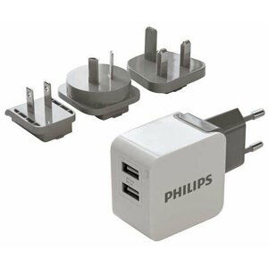 Philips cestovní nabíječka, 2x port, podpora rychlonabíjení - Phil-DLP2220/10