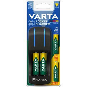 VARTA nabíječka Pocket + 4 AA 2100 mAh R2U + 2 AAA 800 mAh R2U - 57642301431