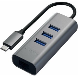 Satechi Type-C 2v1 3 Port USB 30 HUB Ethernet, šedá - ST-TC2N1USB31AM