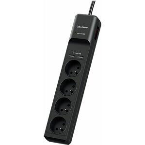 CyberPower Surge Buster, 4x zásuvky, 2x USB, černá - P0420SUD0-FR