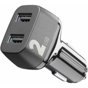 CellularLine autonabíječka Car Multipower 2, 2 x USB port, černá - CBRUSB224WK