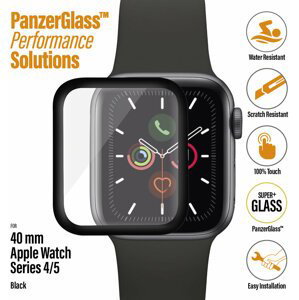 PanzerGlass ochranné sklo SmartWatch pro Apple Watch 4/5/6/SE, antibakteriální, 40 mm, černá - 2016