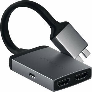 Satechi TYPE-C Dual HDMI Adapter, šedá - ST-TCDHAM