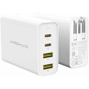 HyperJuice 100W GaN nabíjecí adaptér s 2x USB-C a 2xUSB 3.0 včetně cestovních redukcí - HY-HJ-GAN100