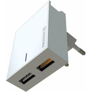 SWISSTEN síťový adaptér 2x USB, QC, 2.1A, 23W, bílá - 22049600