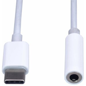 PremiumCord převodník USB-C - jack 3,5mm, M/F, 10cm, bílá - ku31zvuk01