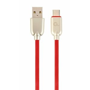 Gembird kabel CABLEXPERT USB-A - USB-C, M/M, PREMIUM QUALITY, pogumovaný,1m, červená - CC-USB2R-AMCM-1M-R