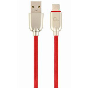 Gembird kabel CABLEXPERT USB-A - USB-C, M/M, PREMIUM QUALITY, pogumovaný, 2m, červená - CC-USB2R-AMCM-2M-R