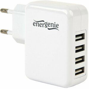 Gembird nabíječka, 4x USB, 15W, bílá - EG-U4AC-02