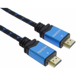 PremiumCord kabel HDMI 2.0b, M/M, 4K@60Hz, opletený, zlacené konektory, 0.5m, černá - kphdm2m05